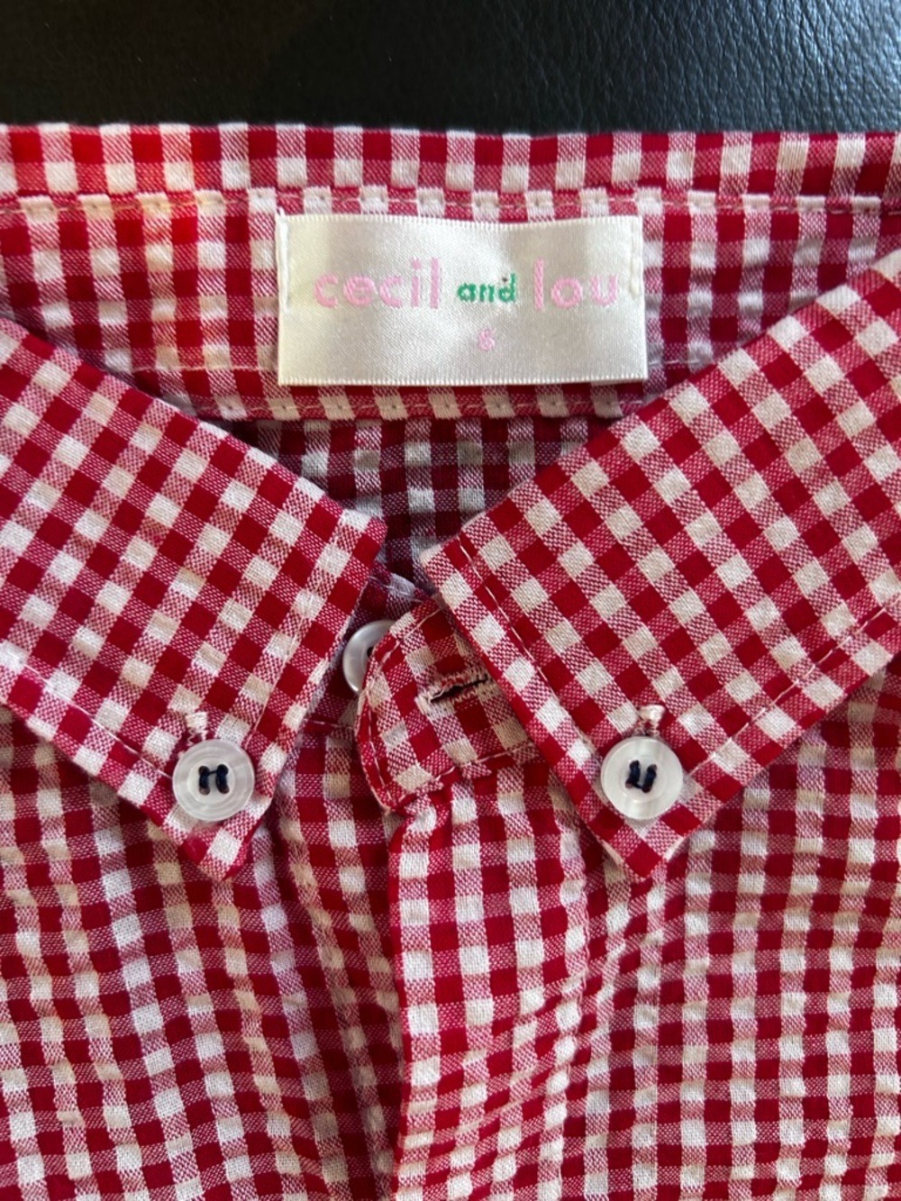 Cecilia & Lou Red and White Gingham Button-Up | NWT | 5T - Picture 3 of 6